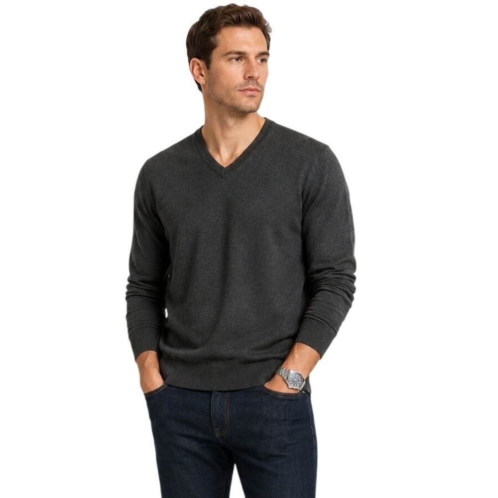 Banana Republic Men's Silk Cashmere V Neck Long Sleeve Pullover Sweater Sz Large